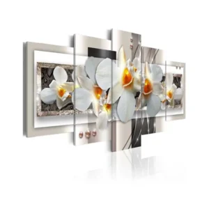 Tableau Fleurs Blanc pur discretion : Taille - 200 x 100 cm