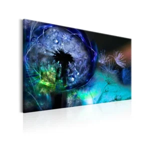 Tableau Fleurs Dandelions: Blue Glow : Taille - 120 x 80 cm