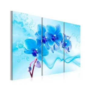 Tableau Fleurs Ethereal orchid - blue : Taille - 120 x 80 cm