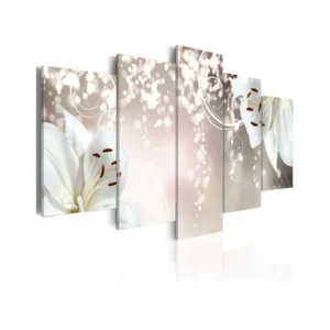 Tableau Fleurs Magic blanc pur : Taille - 200 x 100 cm