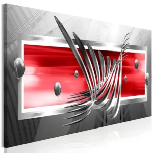 Tableau Silver Wings (1 Part) Fin Red : Taille - 120 x 40 cm