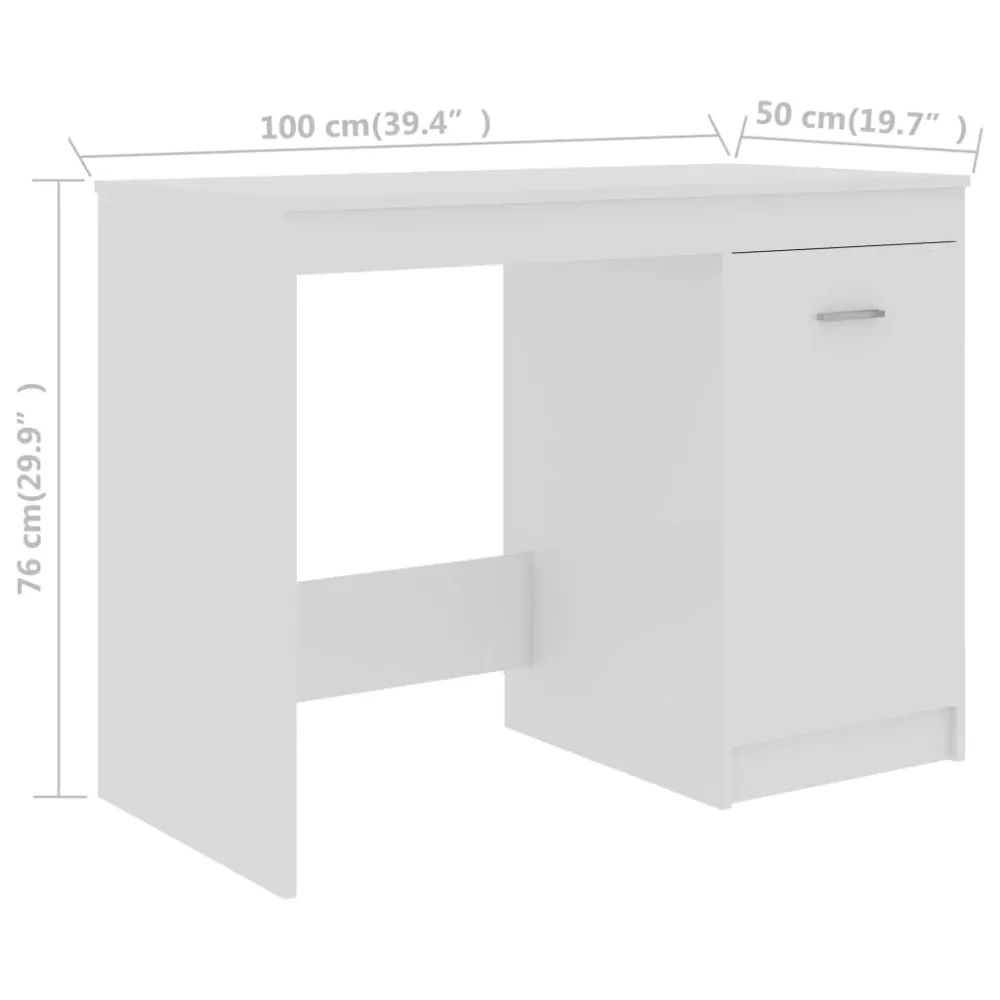 Visualiseur de Documents Bureau table poste de travail meuble d'ordinateur informatique étude brillant 100 x 50 x 76 cm bo...