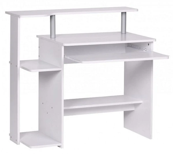 Wohnling table d'ordinateur blanche 94 x 905 x 485 cm table d'ordinateur compact moderne avec tiroir pou...
