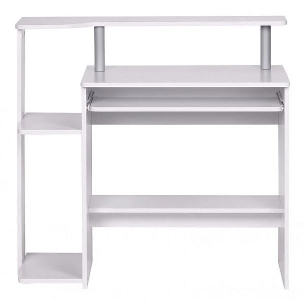 Wohnling table d'ordinateur blanche 94 x 905 x 485 cm table d'ordinateur compact moderne avec tiroir pou...