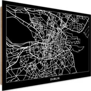 Tableau plan de bois de dublin - 120 x 80 cm en Cuir synthétique
