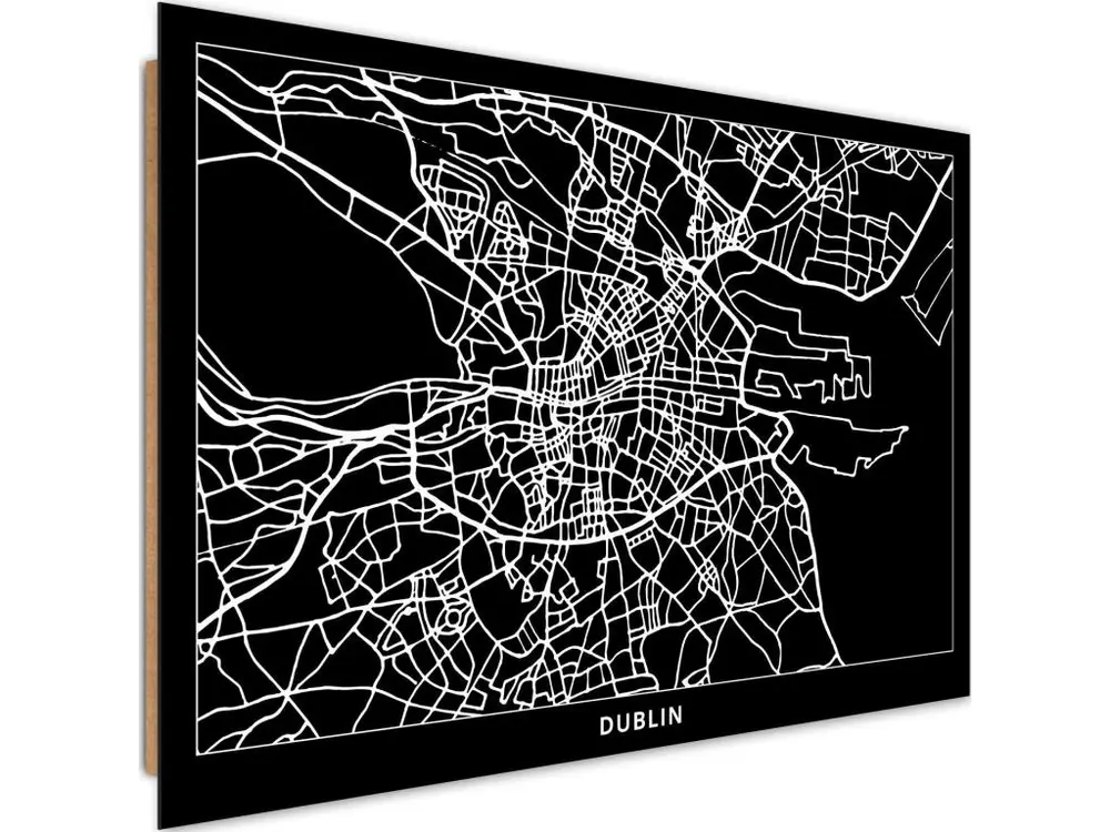 Tableau plan de bois de dublin - 120 x 80 cm en Cuir synthétique