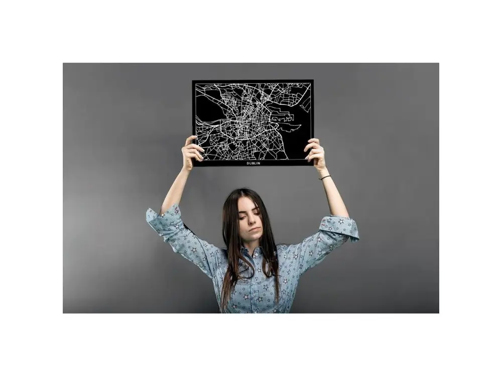 Tableau plan de bois de dublin - 120 x 80 cm en Cuir synthétique