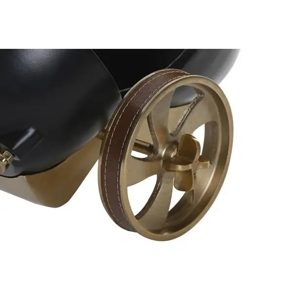 Horloge de Table Design Canon sur Roues Noir et Doré - Hauteur Réglable