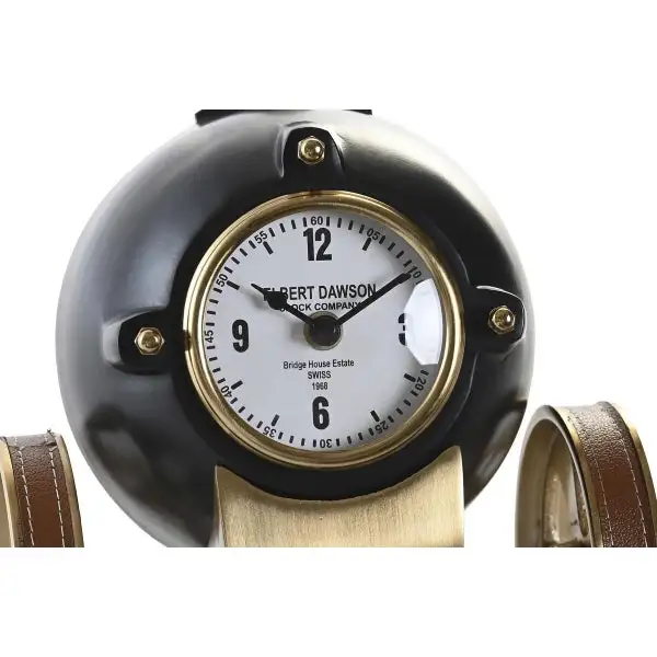 Horloge de Table Design Canon sur Roues Noir et Doré - Hauteur Réglable