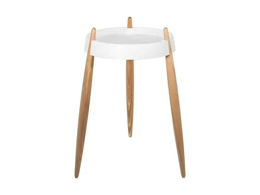 Surface de travail antidérapante Zafferano Table Basse LIOLÀ h67cm Blanc - Frêne Naturel