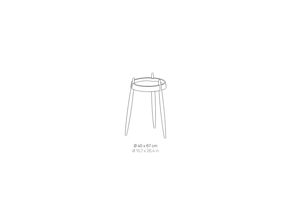 Surface de travail antidérapante Zafferano Table Basse LIOLÀ h67cm Blanc - Frêne Naturel