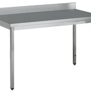 Table adossée inox profondeur 700 mm - Longueur 1800 mm - Sans étagère - TA718T