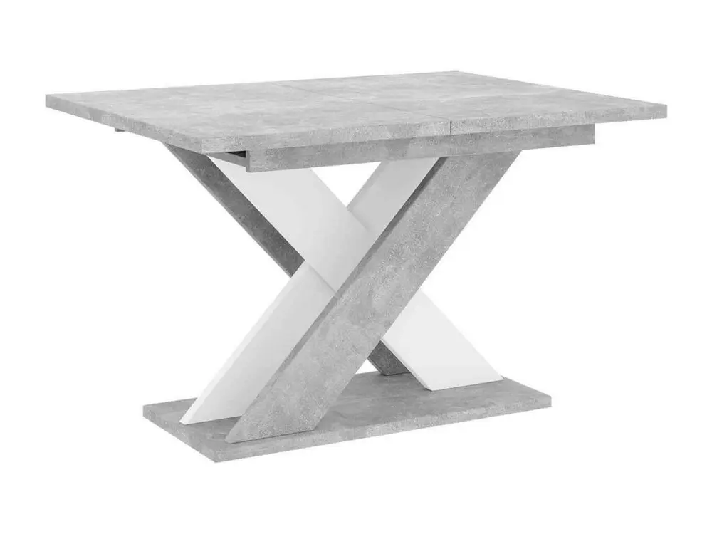 Table Goodyear 117, Gris|Blanc, 75x90x120cm, Allongement, Stratifié