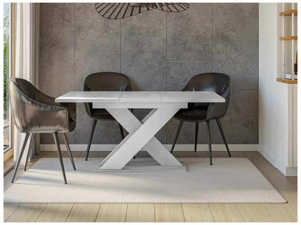Table Goodyear 117, Gris|Blanc, 75x90x120cm, Allongement, Stratifié