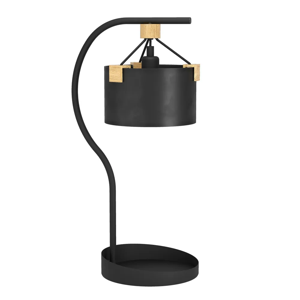 Table de travail modulable Lampe de table papier noir POTOSI E27 1X40W