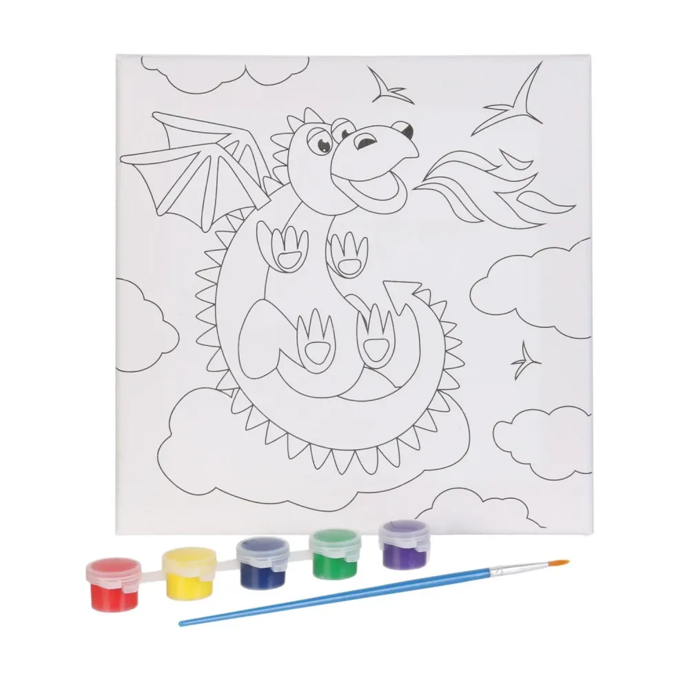 TABLEAU TOILE PEINDRE DRAGON 20X20CM pour configuration en L