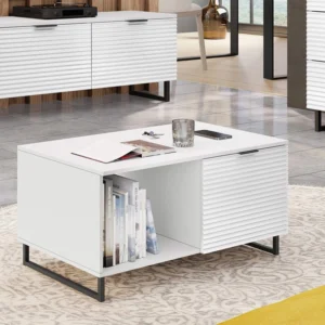 Barbara - table basse - blanc - 100 cm pour espace limité