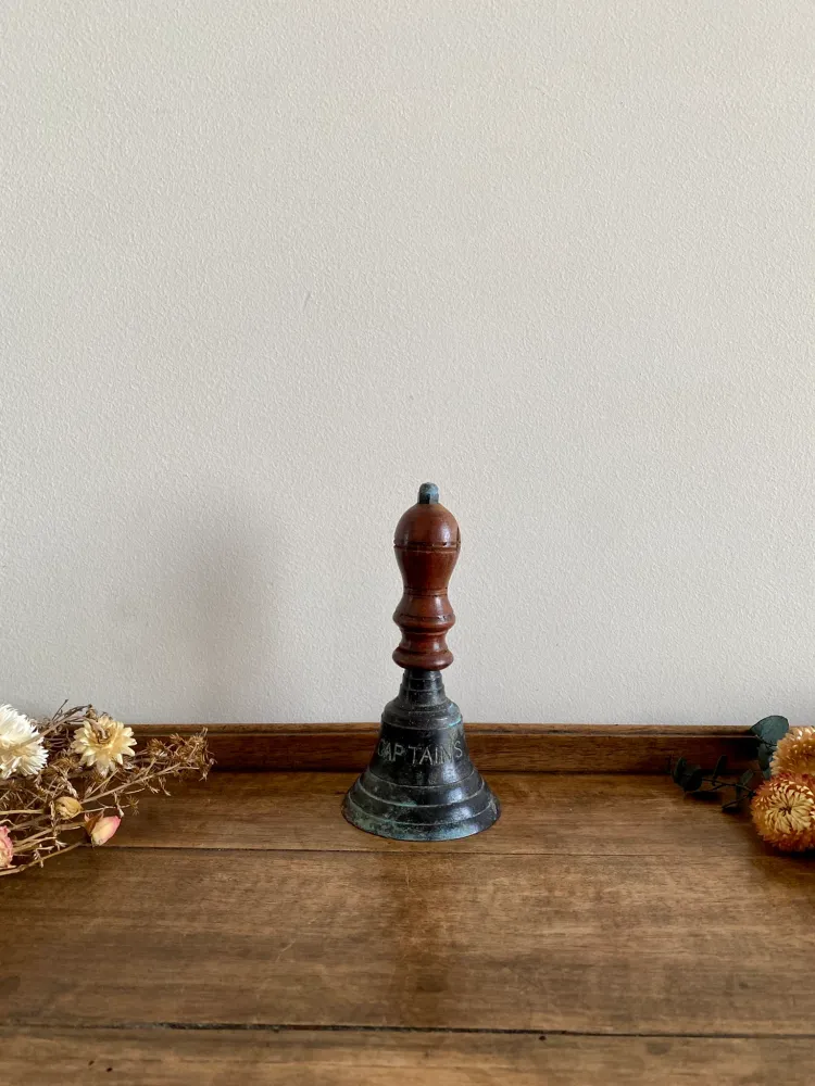 Bureau assis-debout Cloche en bois et métal Captain's table
