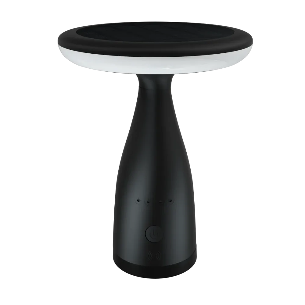 Bureau assis-debout Lampe de table solaire noir