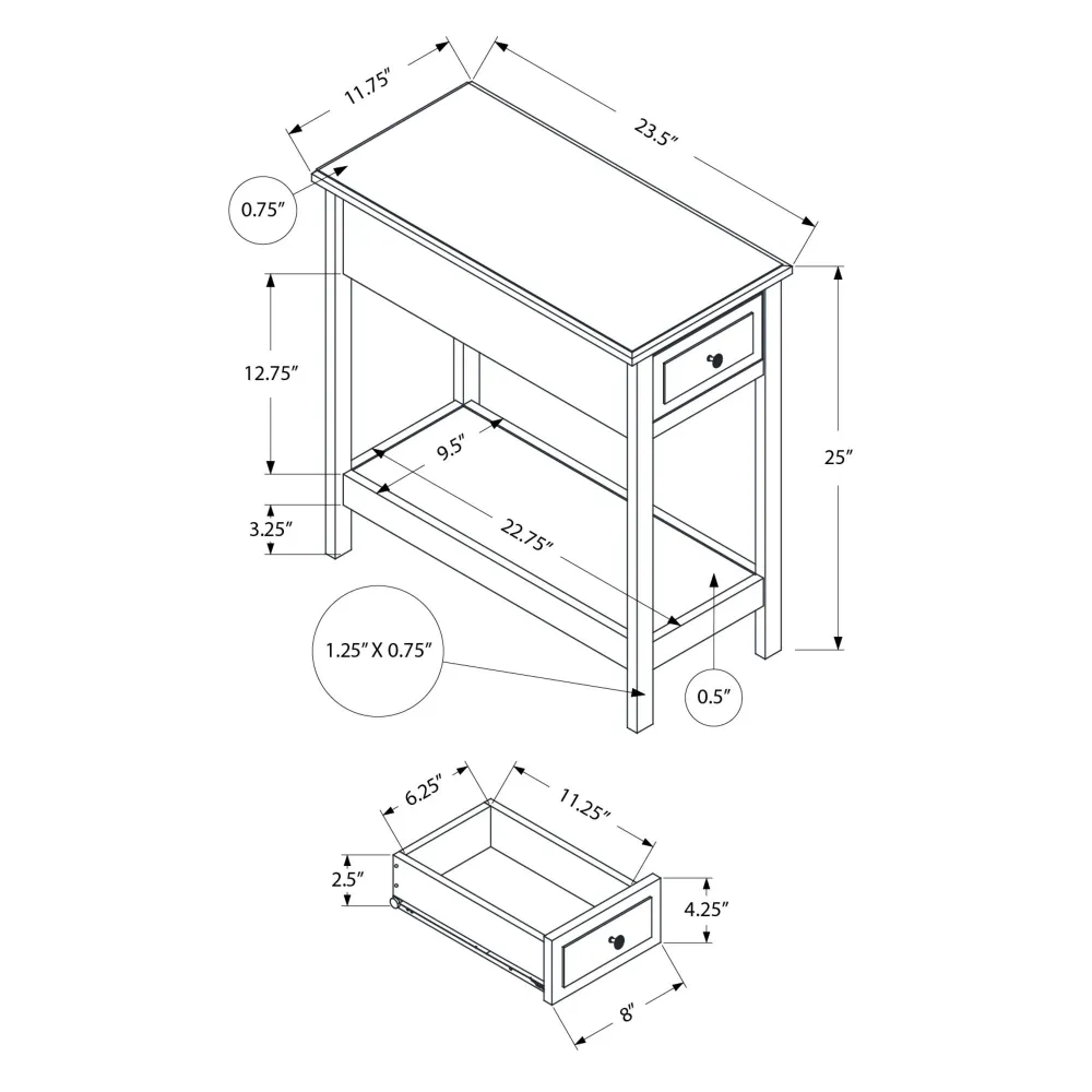 Bureau compact pour Monarch Table de bout I 3990