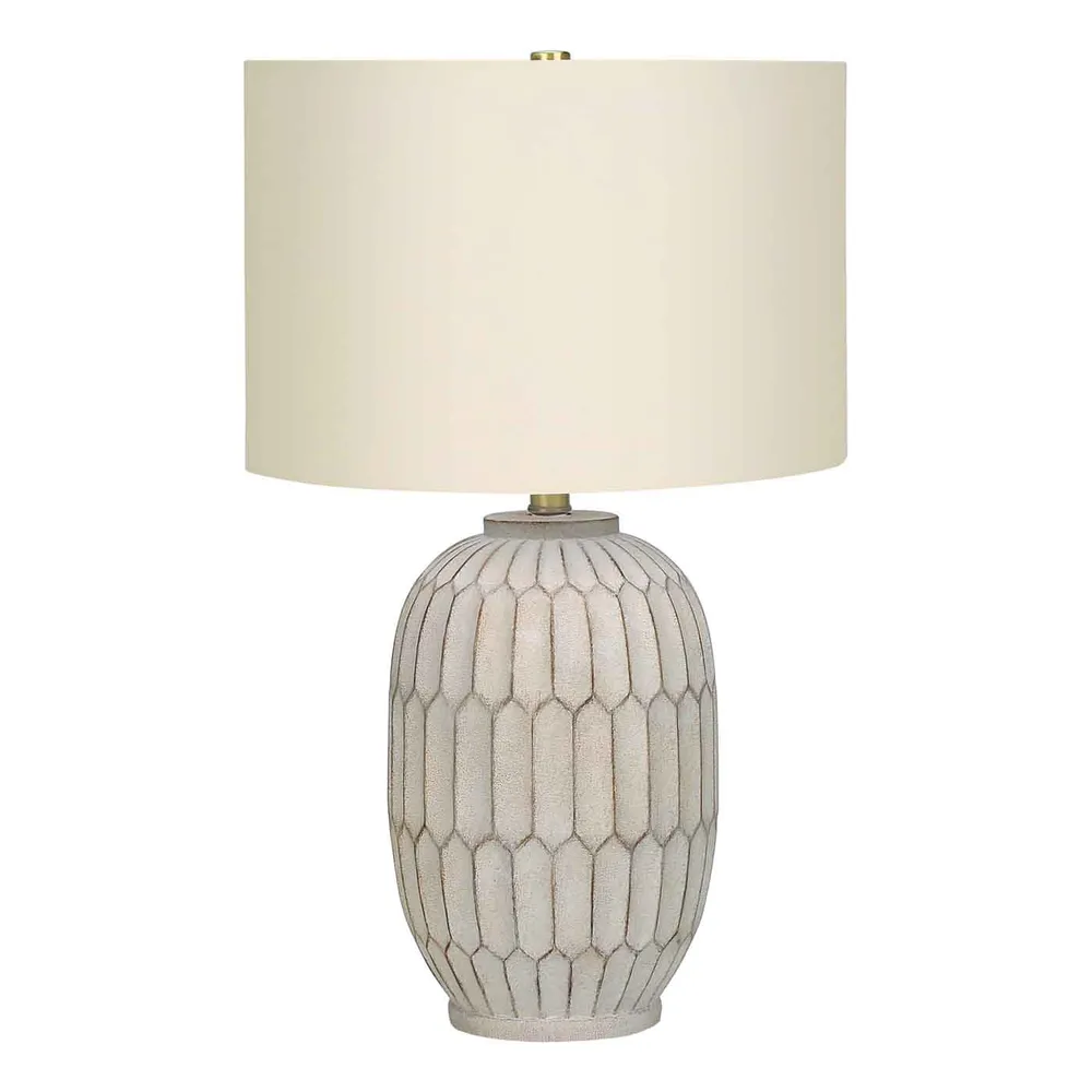 Bureau Professionnel Lampe de table en résine texturée, crème