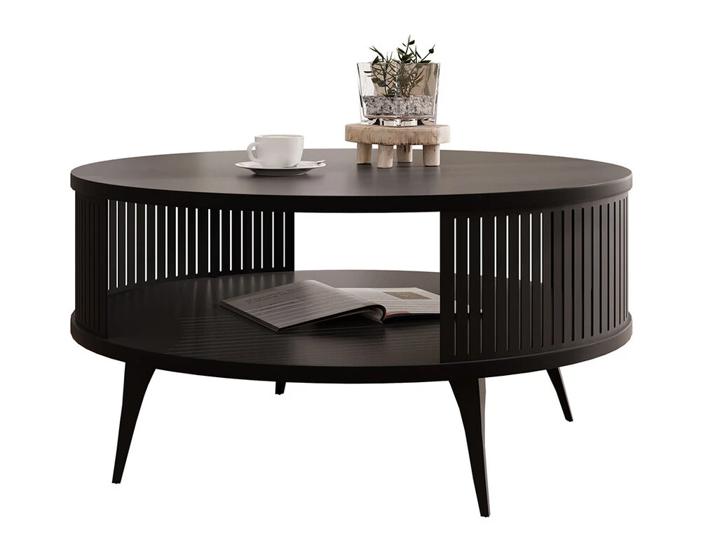 Forini - table basse - noir - 75 cm pour télétravail
