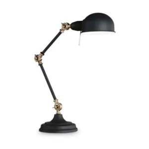 Lampe de table avec joints en métal noir avec certificat PEFC
