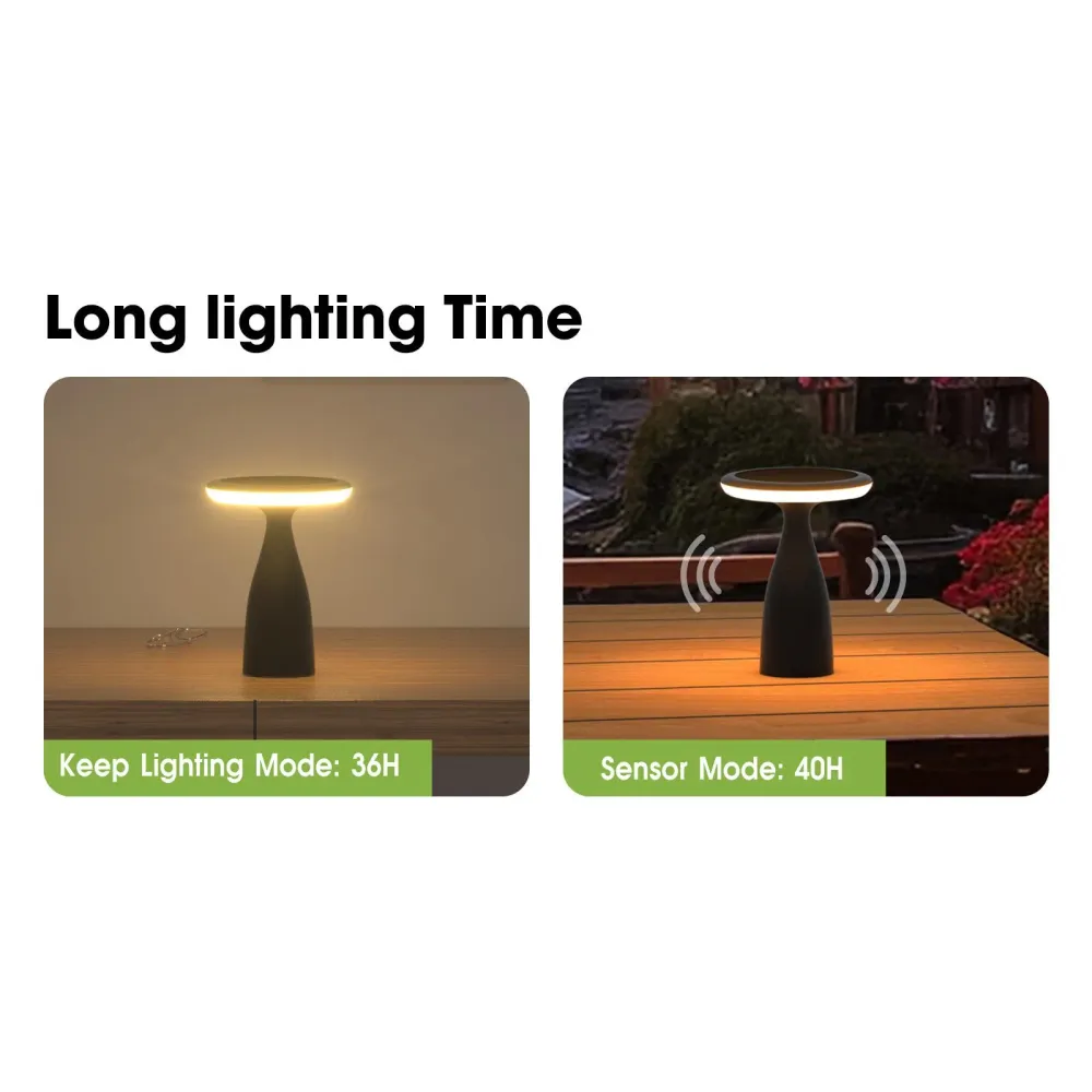 Lampe de table solaire noir pour configuration en L