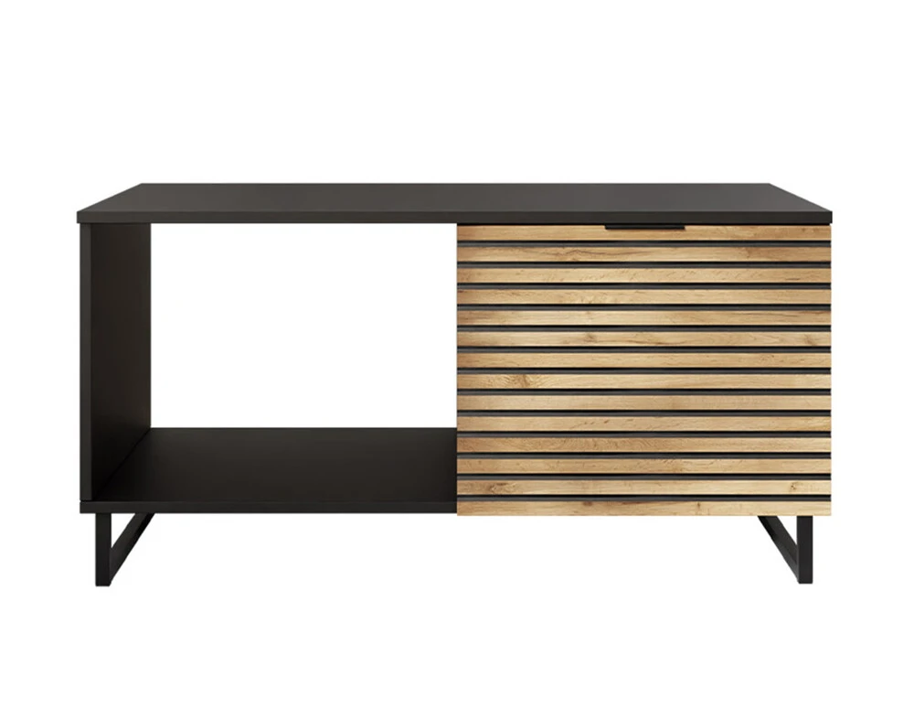 Olympie - table basse - bois et noir - 100 cm dimensions 120 x 60 cm