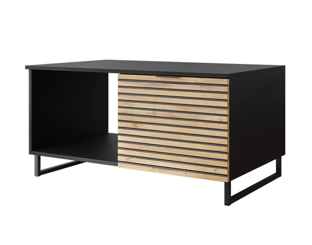 Olympie - table basse - bois et noir - 100 cm dimensions 120 x 60 cm