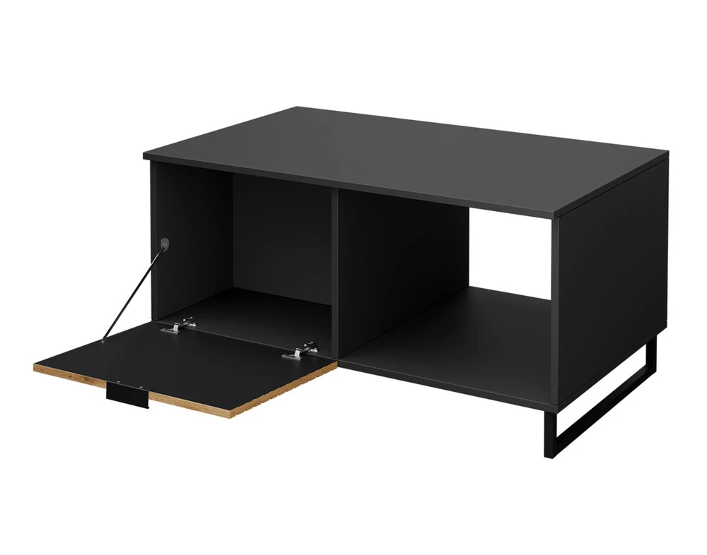 Olympie - table basse - bois et noir - 100 cm dimensions 120 x 60 cm