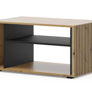 Ozzy - table basse - bois et noir - 90 cm | Stable et robuste |