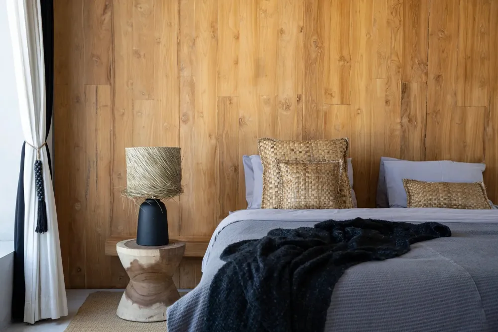 Pandan Table Lamp - Black Pur avec Plateau en Stratifié