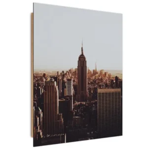 Plan de travail ergonomique Tableau bois l'empire state building - 60 x 90 cm