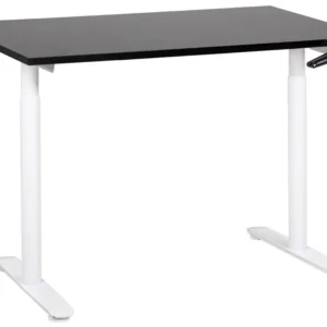 Table à hauteur ajustable Manuel Noir DESTINAS avec revêtement résistant aux taches