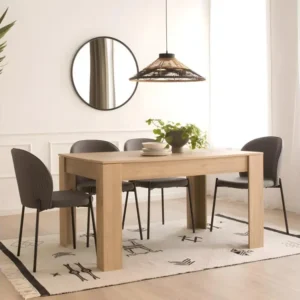 Table à manger extensible en bois naturel 90x74