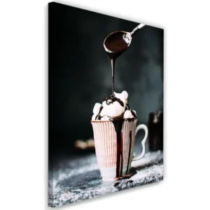 Tableau café aux guimauves - 60 x 90 cm avec mécanisme à manivelle