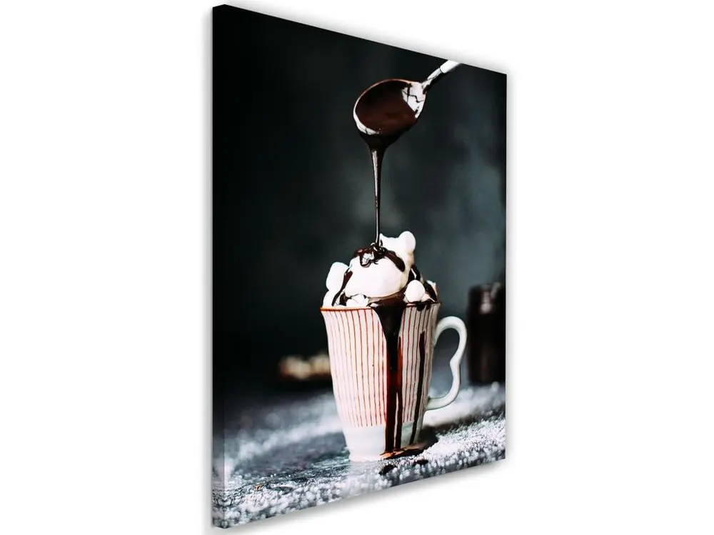 Tableau café aux guimauves - 60 x 90 cm avec mécanisme à manivelle
