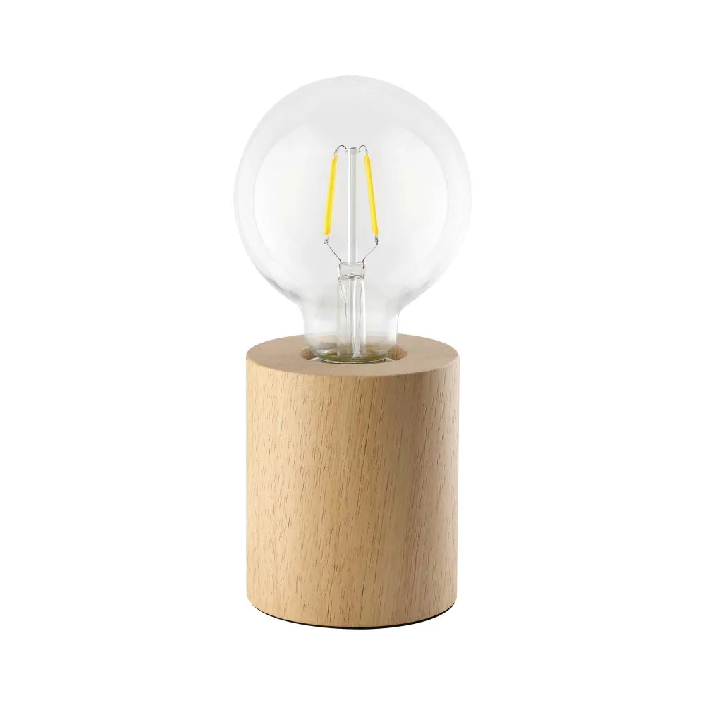 Turialdo lampe de table à 1 lumière avec plateau en chêne massif