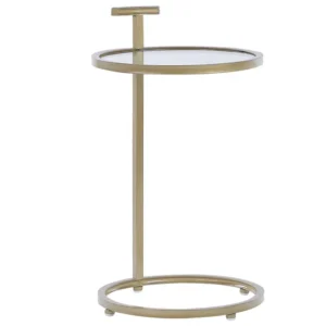 Bureau assis-debout Bijzettafel glas/goud SHELBY