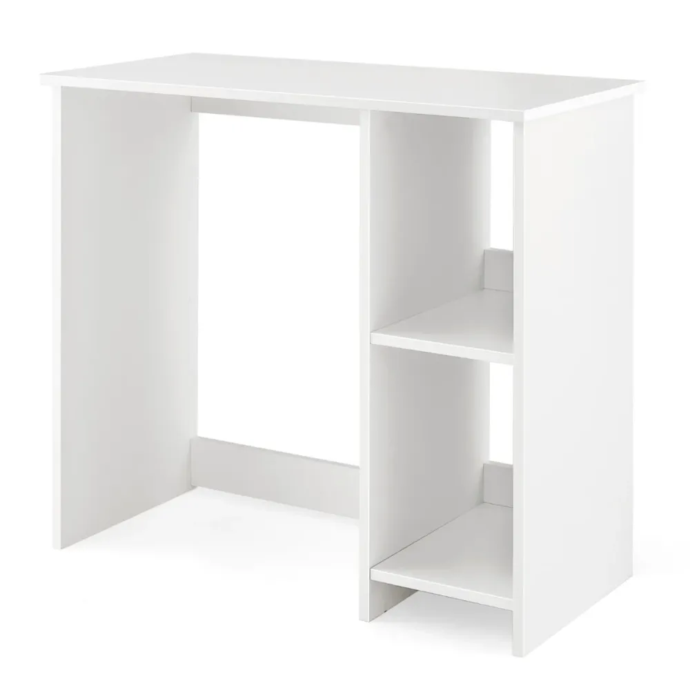 Bureau d'ordinateur table de travail pour compact espace avec 2 compartiments bureau informatique 40 x 80 x 74 cm blanc 20...