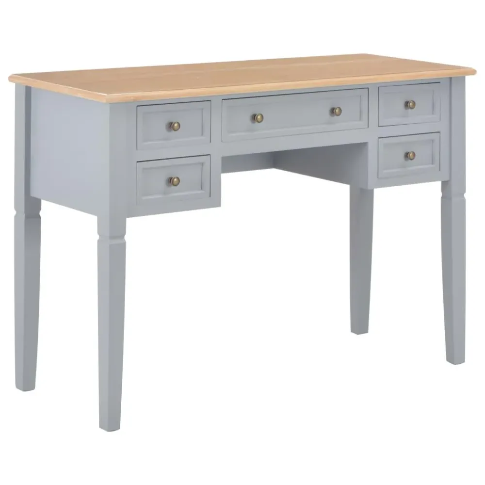 Bureau table meuble travail informatique gris 109,5 cm bois 0502121 pour espace limité