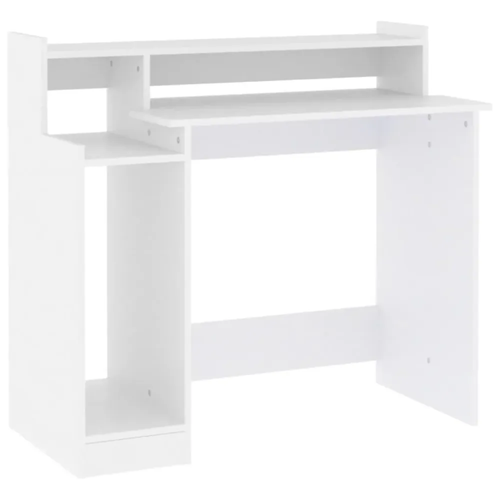Bureau table poste de travail meuble d'ordinateur informatique étude avec lumières LED 97 x 45 x 90 cm bois d'ingénierie b...