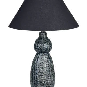 Ceramic Table Lamp Dark Blue and Noir jais MATINA