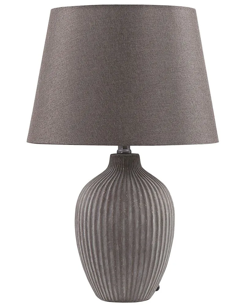 Lampe de table en céramique brune FERGUS - Hauteur Réglable