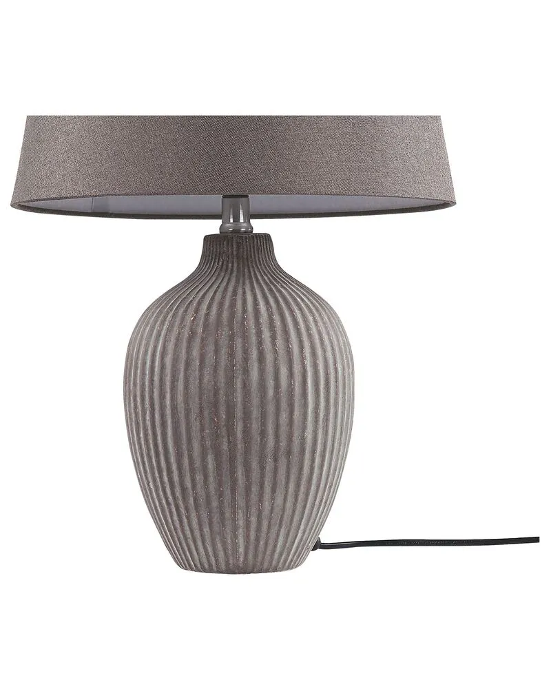 Lampe de table en céramique brune FERGUS - Hauteur Réglable