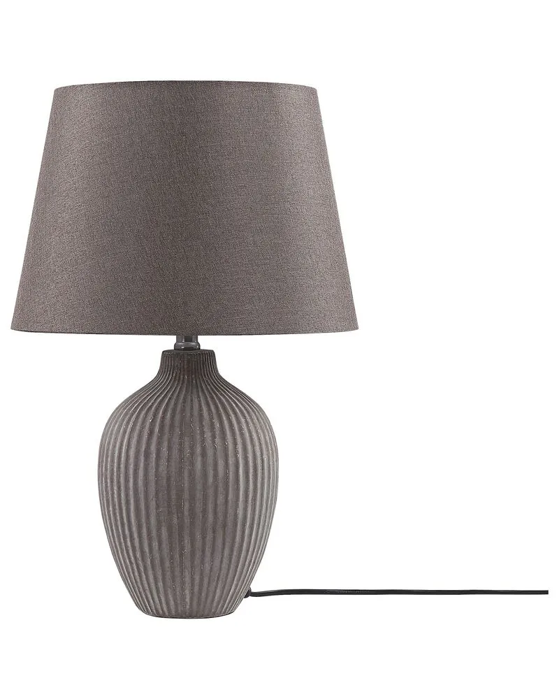 Lampe de table en céramique brune FERGUS - Hauteur Réglable