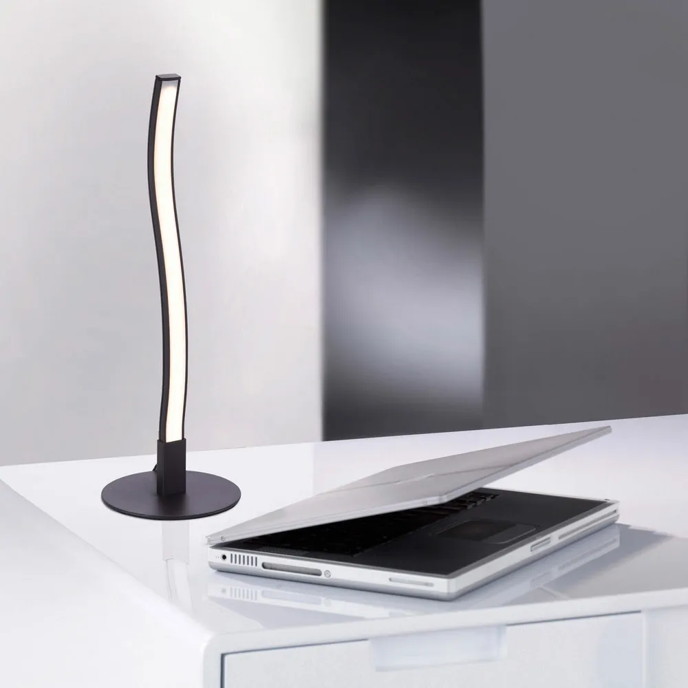 Lampe de table LED Wave 3 000 K 30 cm noire avec certificat PEFC