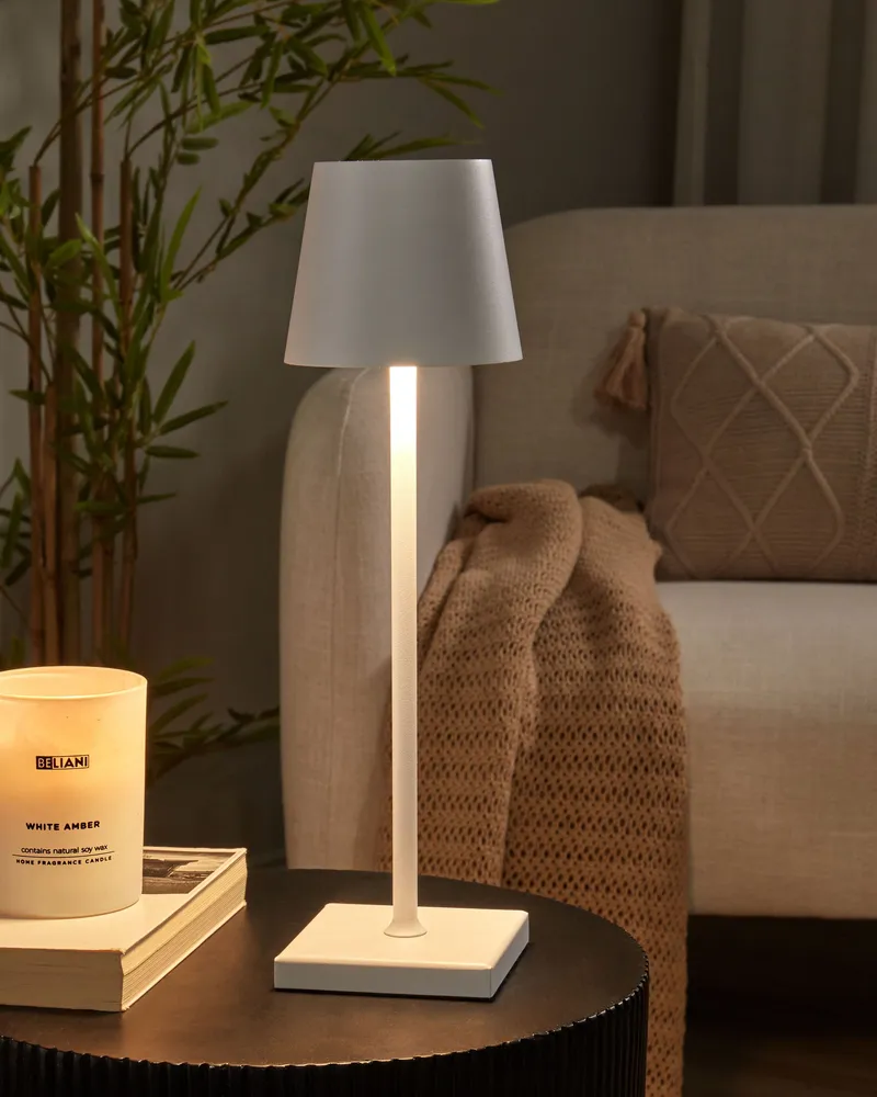Mobilier de Bureau Premium Wireless Metal Table Lamp Blanc pur BACEIRO