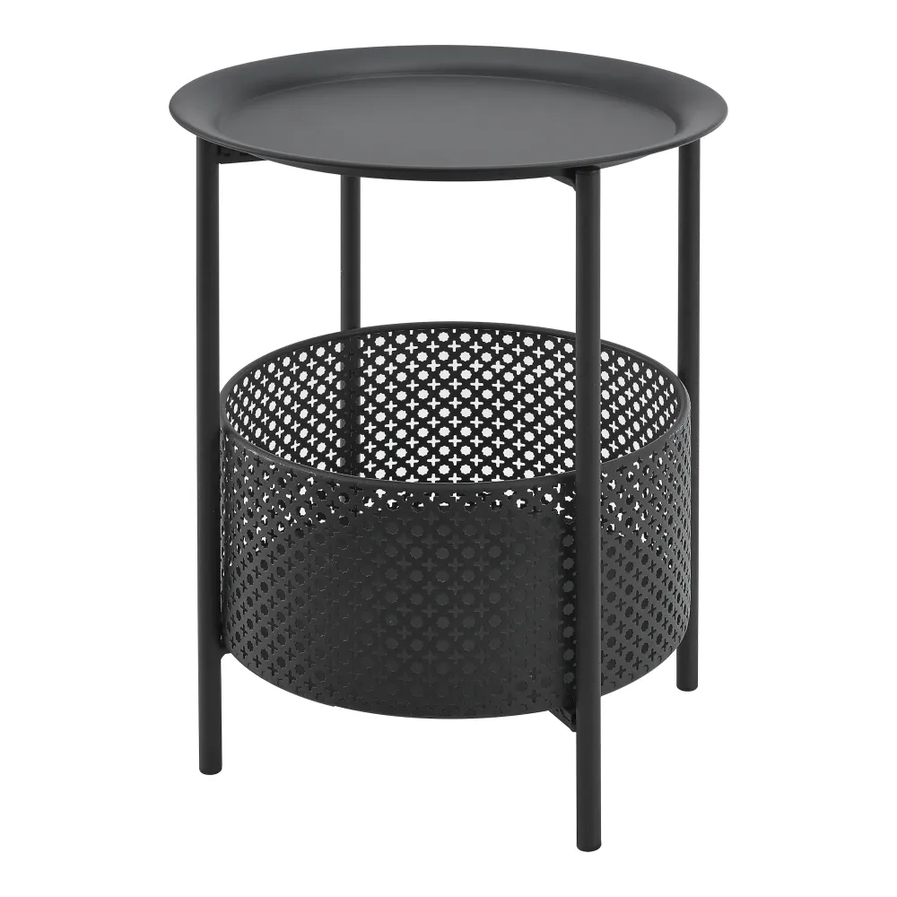 Petite table ronde métal 45 x 35 cm noir 03_0008545 | Stable et robuste |